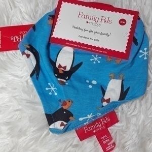 Macys Family PJ's Holiday Penguins Pet Bandana-S